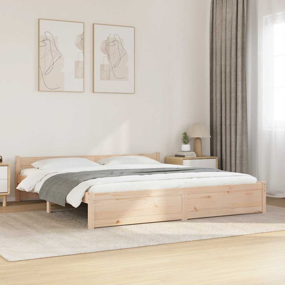 vidaXL Bedframe zonder matras massief hout 200x200 cm afbeelding 1