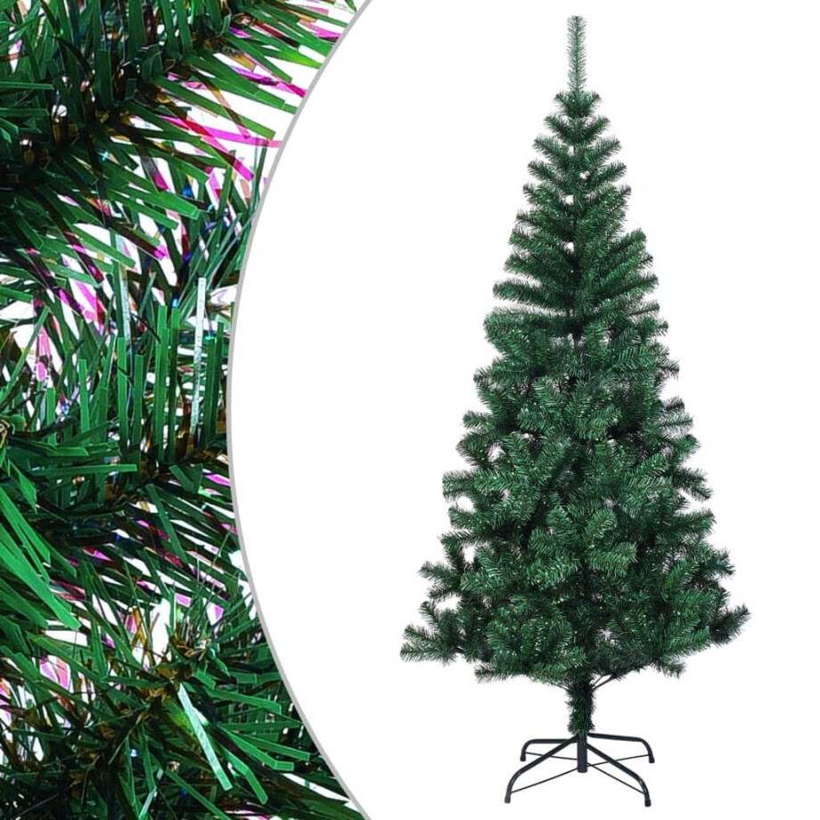 vidaXL Kunstkerstboom met iriserende uiteinden 240 cm PVC groen afbeelding 1