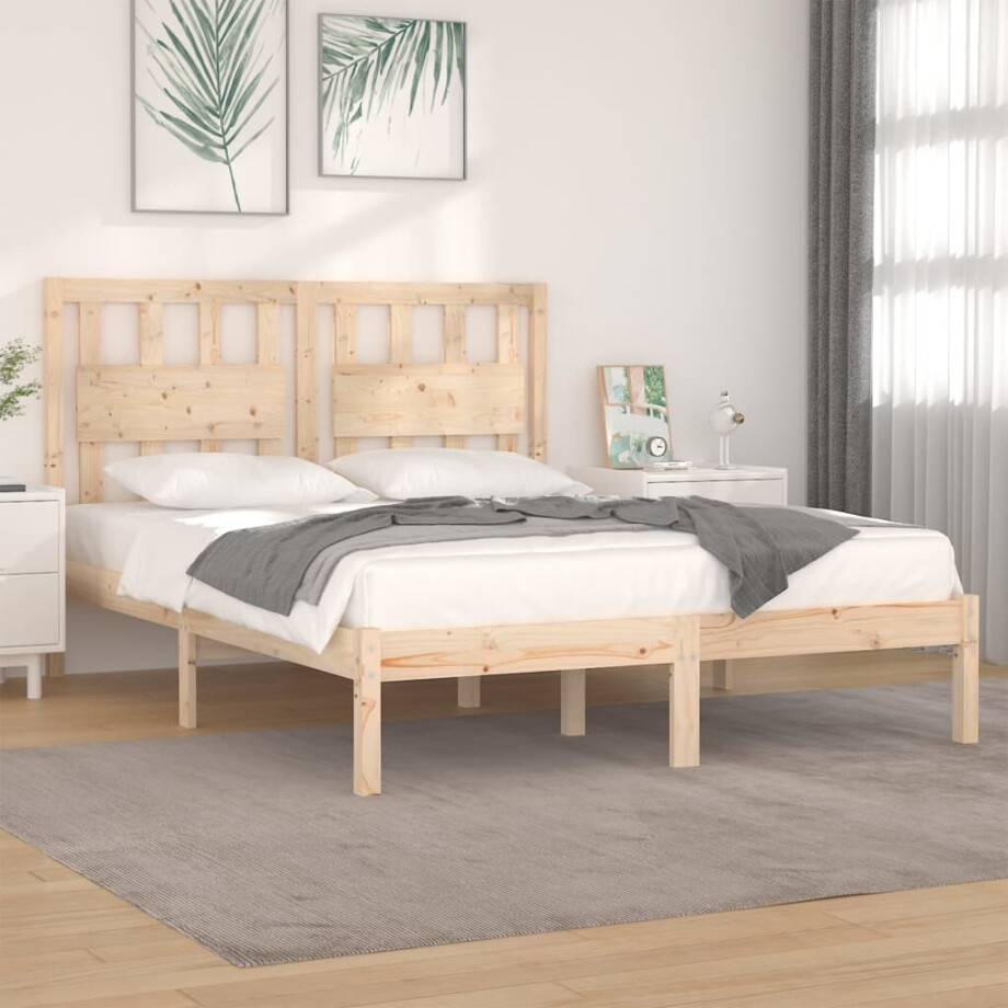 vidaXL Bedframe massief grenenhout 120x200 cm afbeelding 1