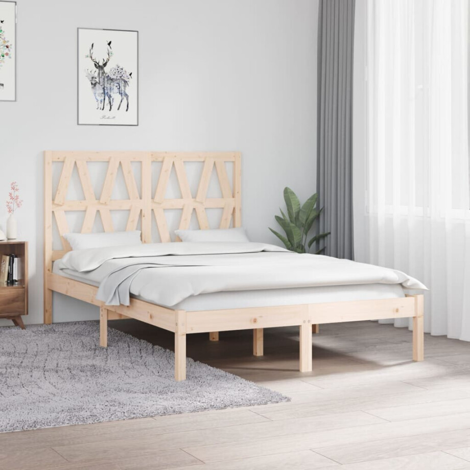 vidaXL Bedframe massief grenenhout 120x190 cm afbeelding 1