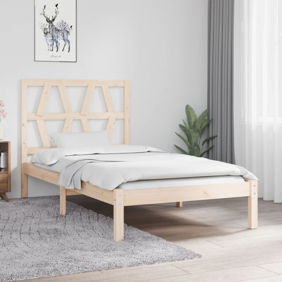 vidaXL Bedframe massief grenenhout 90x200 cm afbeelding 1
