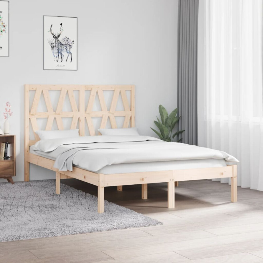 vidaXL Bedframe massief grenenhout 120x200 cm vidaXL Bedframe massief grenenhout 120x200 cm afbeelding 1
