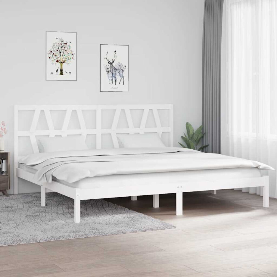 vidaXL Bedframe zonder matras wit massief hout 200x200 cm vidaXL Bedframe zonder matras wit massief hout 200x200 cm afbeelding 1