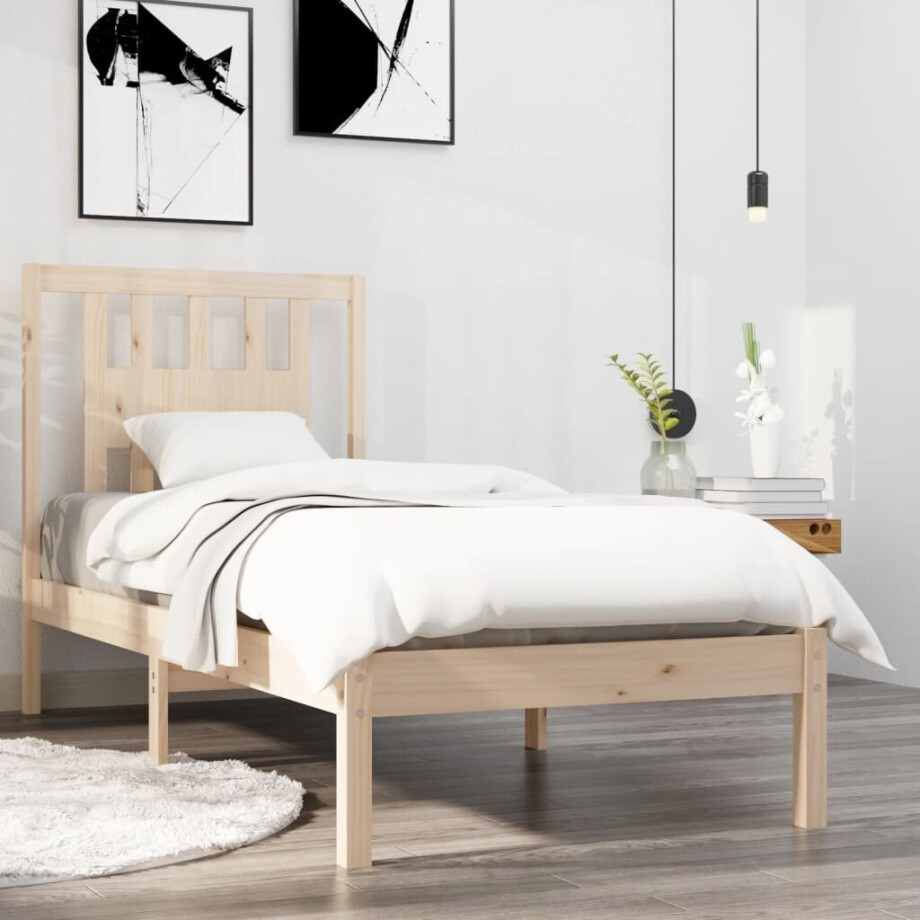 vidaXL Bedframe massief hout 90x190 cm vidaXL Bedframe massief hout 90x190 cm afbeelding 1