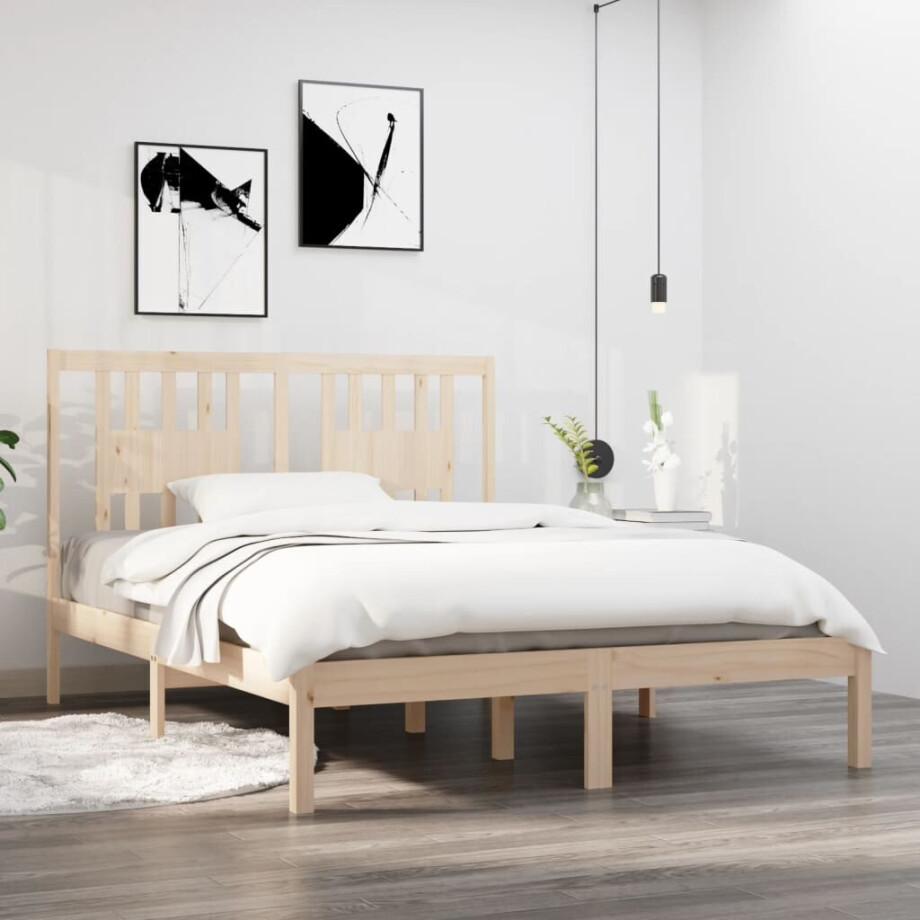 vidaXL Bedframe massief hout 120x190 cm vidaXL Bedframe massief hout 120x190 cm afbeelding 1