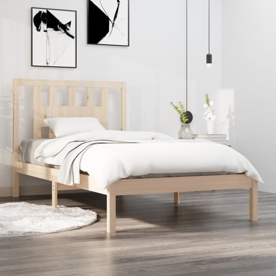 vidaXL Bedframe massief grenenhout 90x200 cm afbeelding 1