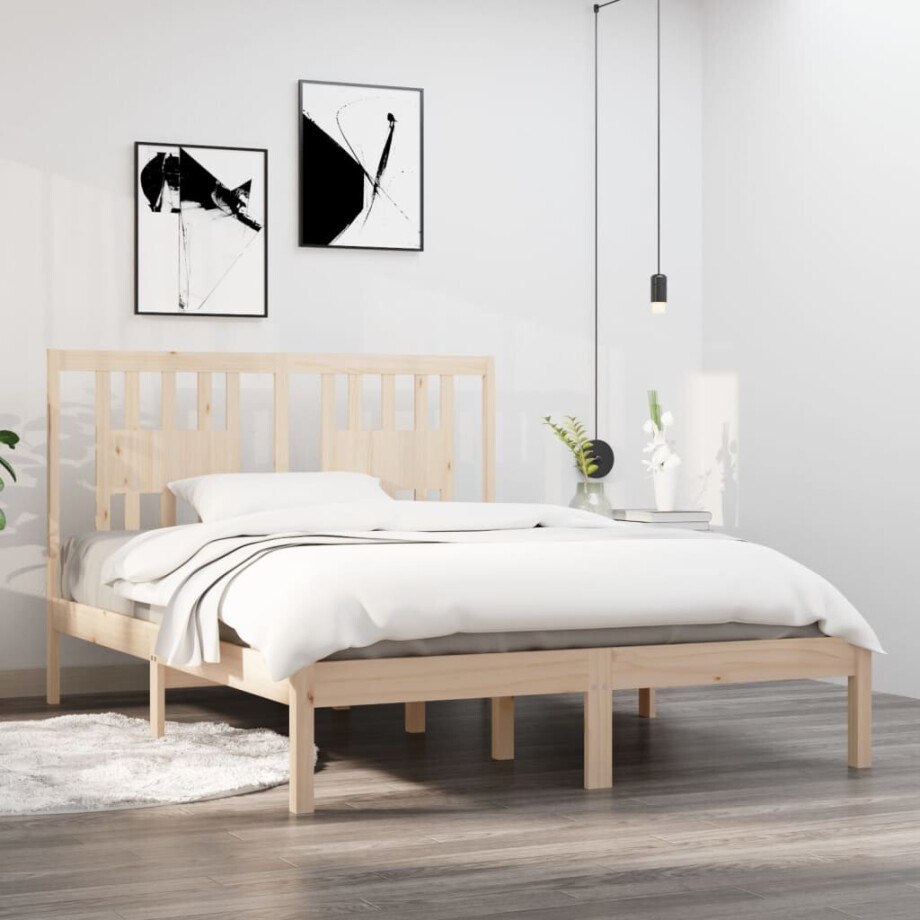 vidaXL Bedframe massief grenenhout 120x200 cm vidaXL Bedframe massief grenenhout 120x200 cm afbeelding 1