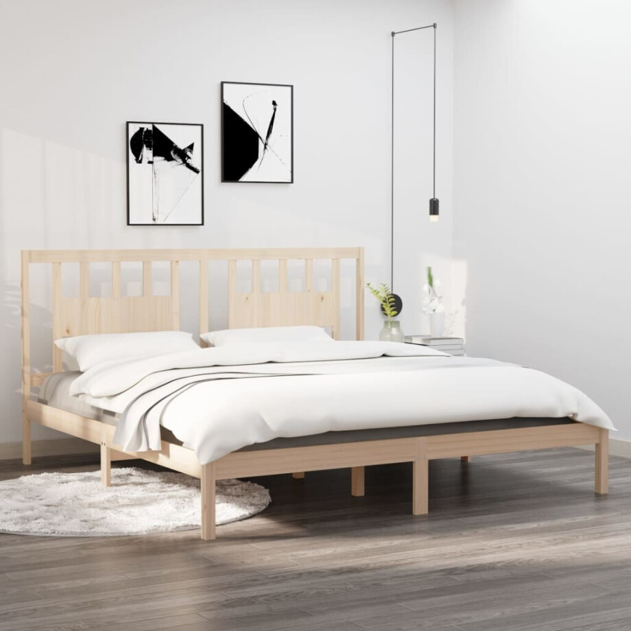 vidaXL Bedframe massief grenenhout 200x200 cm vidaXL Bedframe massief grenenhout 200x200 cm afbeelding 1