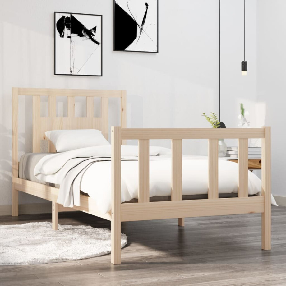 vidaXL Bedframe massief hout 90x190 cm afbeelding 1
