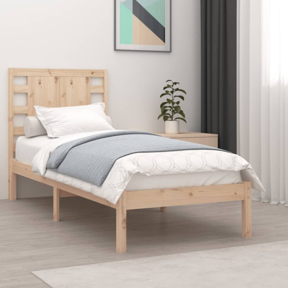 vidaXL Bedframe zonder matras massief grenenhout 90x200 cm afbeelding 1