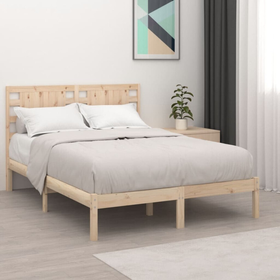 vidaXL Bedframe zonder matras massief grenenhout 200x200 cm afbeelding 1