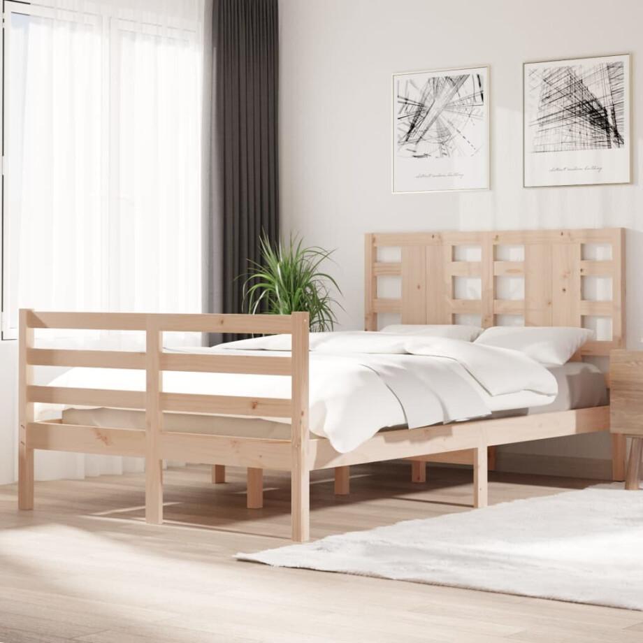 vidaXL Bedframe zonder matras massief grenenhout 120x200 cm afbeelding 1