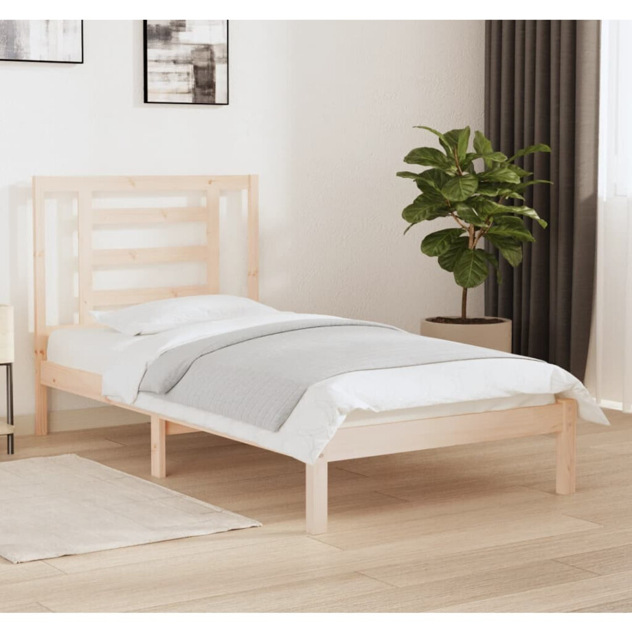 vidaXL Bedframe zonder matras massief grenenhout 90x190 cm vidaXL Bedframe zonder matras massief grenenhout 90x190 cm afbeelding 1