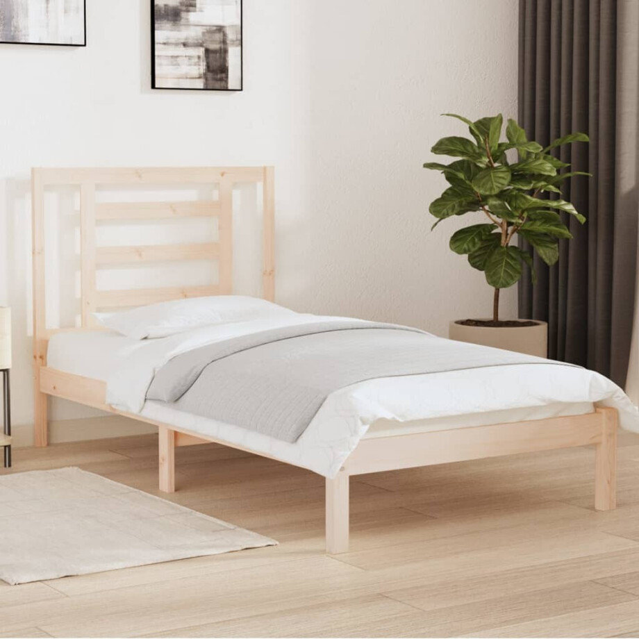 vidaXL Bedframe zonder matras massief grenenhout 90x200 cm afbeelding 1