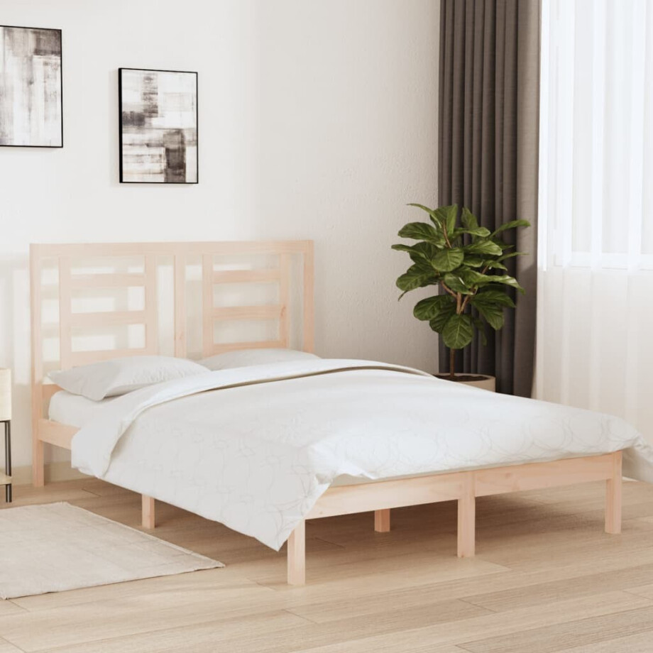 vidaXL Bedframe zonder matras massief grenenhout 140x200 cm afbeelding 1