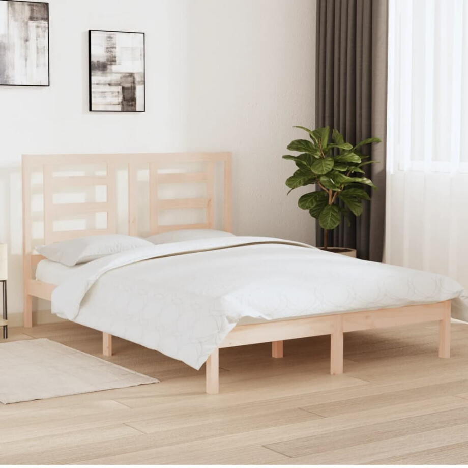 vidaXL Bedframe zonder matras massief grenenhout 160x200 cm vidaXL Bedframe zonder matras massief grenenhout 160x200 cm afbeelding 1