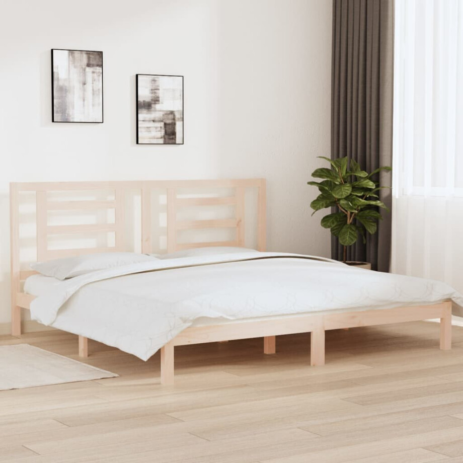 vidaXL Bedframe zonder matras massief grenenhout 200x200 cm afbeelding 1