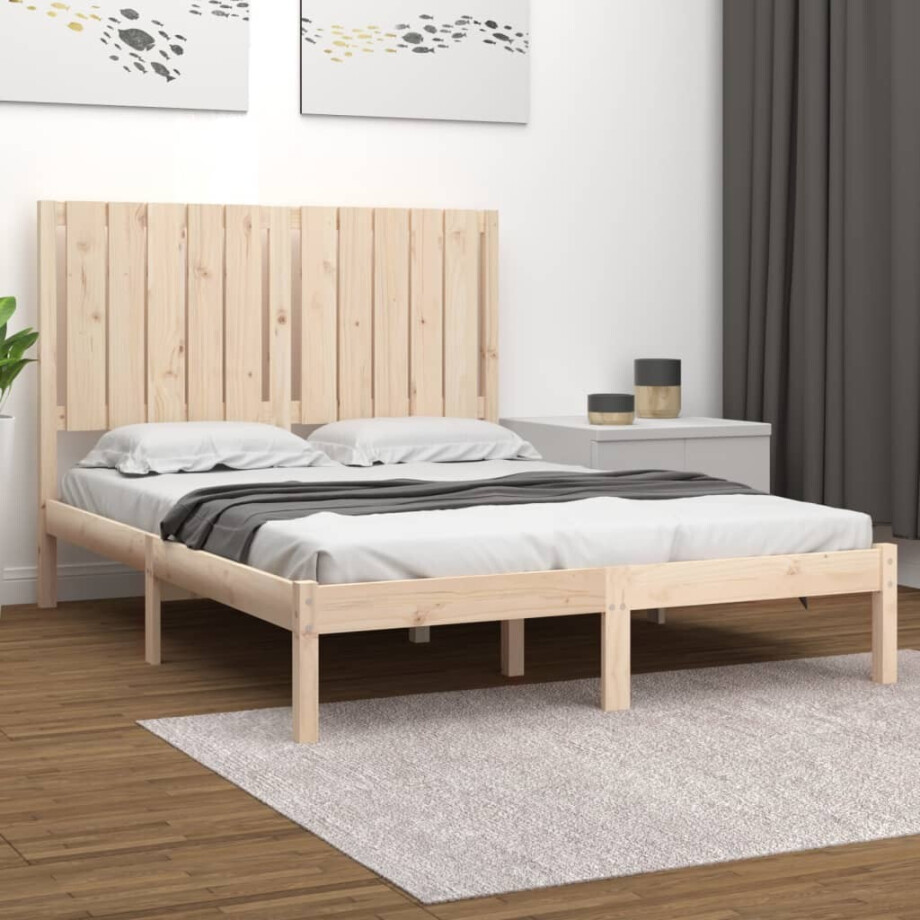 vidaXL Bedframe massief hout 120x190 cm afbeelding 1