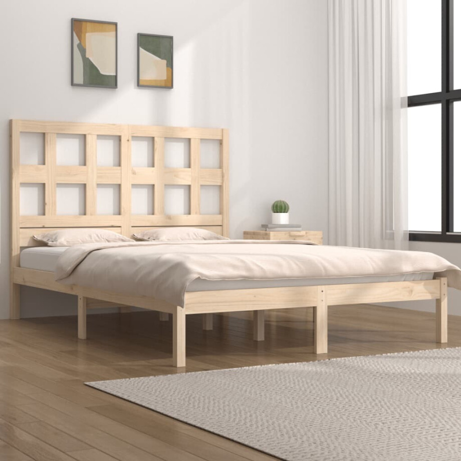 vidaXL Bedframe zonder matras massief grenenhout 120x190 cm afbeelding 1