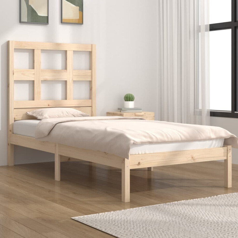 vidaXL Bedframe zonder matras massief grenenhout 90x200 cm afbeelding 1