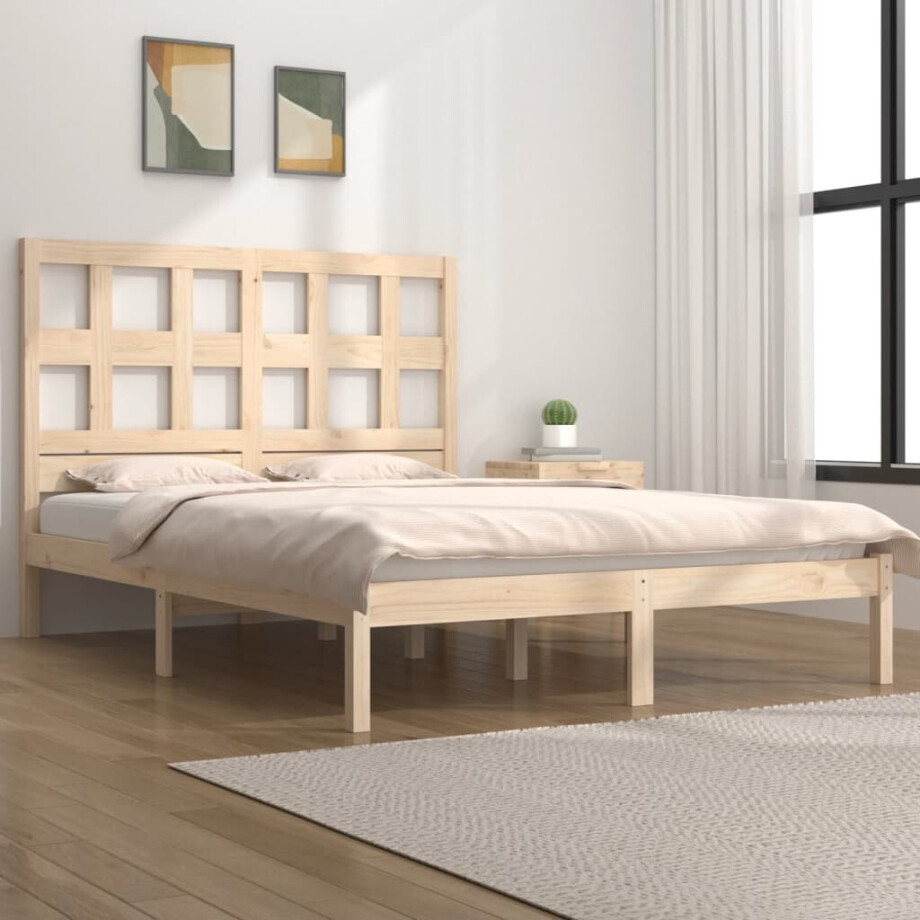vidaXL Bedframe zonder matras massief grenenhout 120x200 cm afbeelding 1