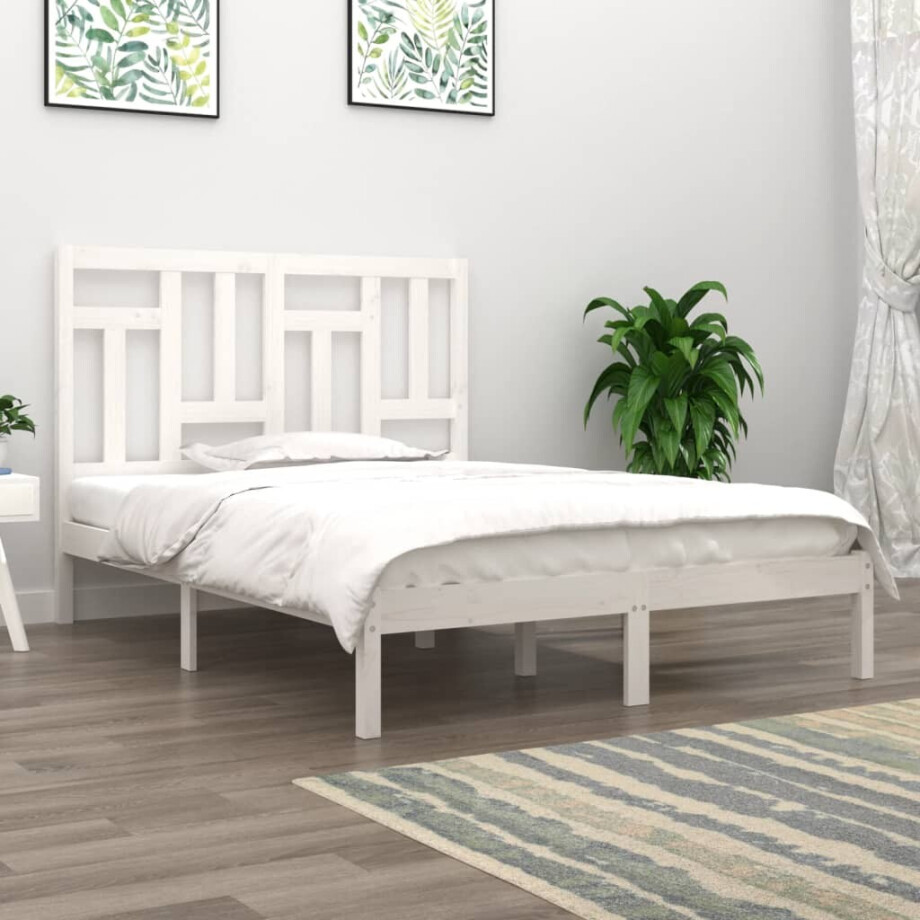 vidaXL Bedframe zonder matras massief grenenhout wit 120x200 cm vidaXL Bedframe zonder matras massief grenenhout wit 120x200 cm afbeelding 1