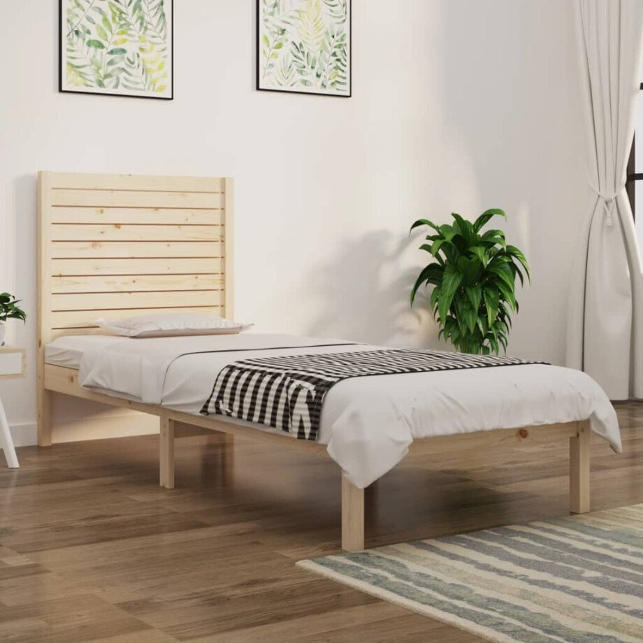 vidaXL Bedframe massief hout 75x190 cm afbeelding 1