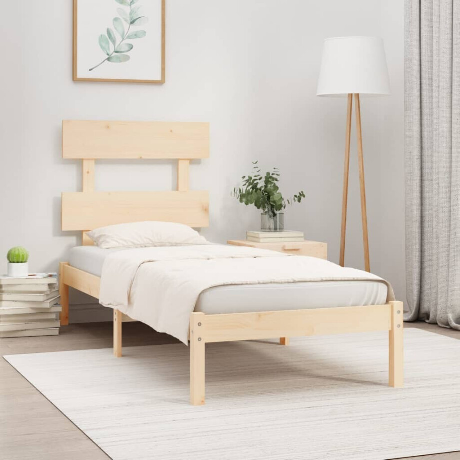 vidaXL Bedframe massief hout 75x190 cm afbeelding 1