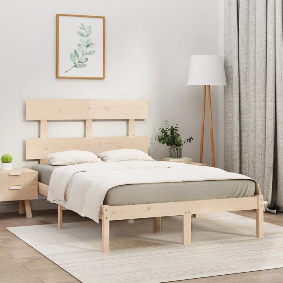 vidaXL Bedframe massief hout 140x200 cm vidaXL Bedframe massief hout 140x200 cm afbeelding 1