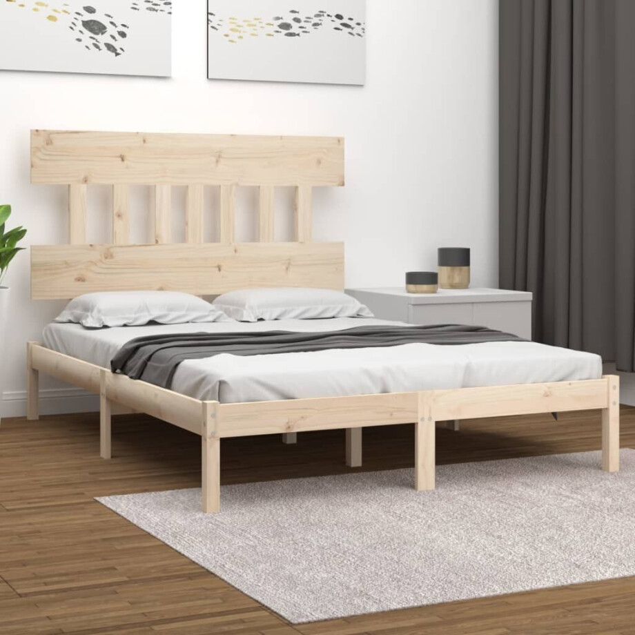 vidaXL Bedframe massief hout 120x190 cm afbeelding 1