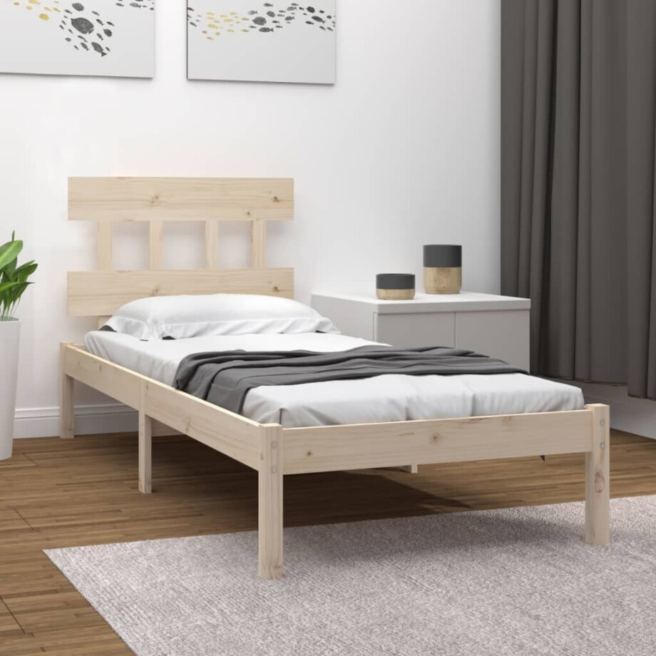 vidaXL Bedframe massief hout 90x200 cm afbeelding 1