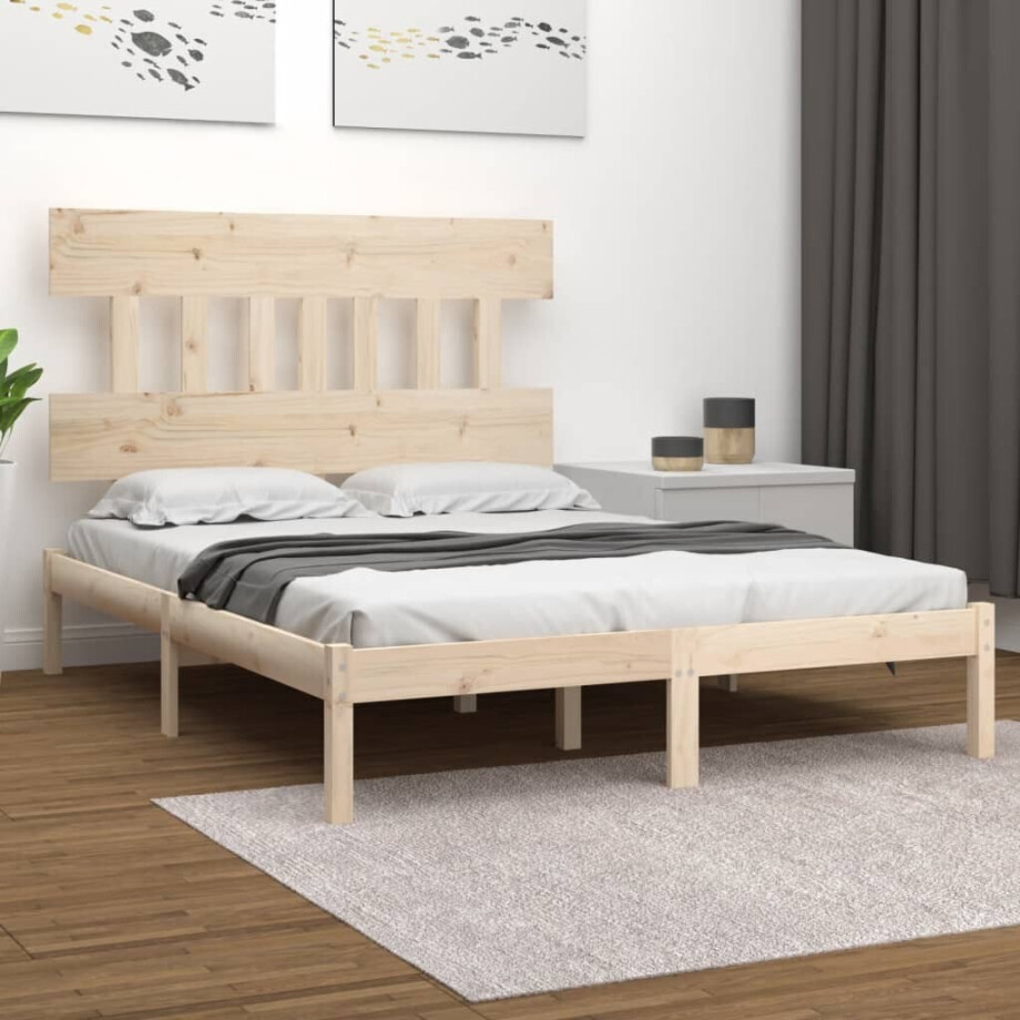 vidaXL Bedframe massief hout 120x200 cm vidaXL Bedframe massief hout 120x200 cm afbeelding 1