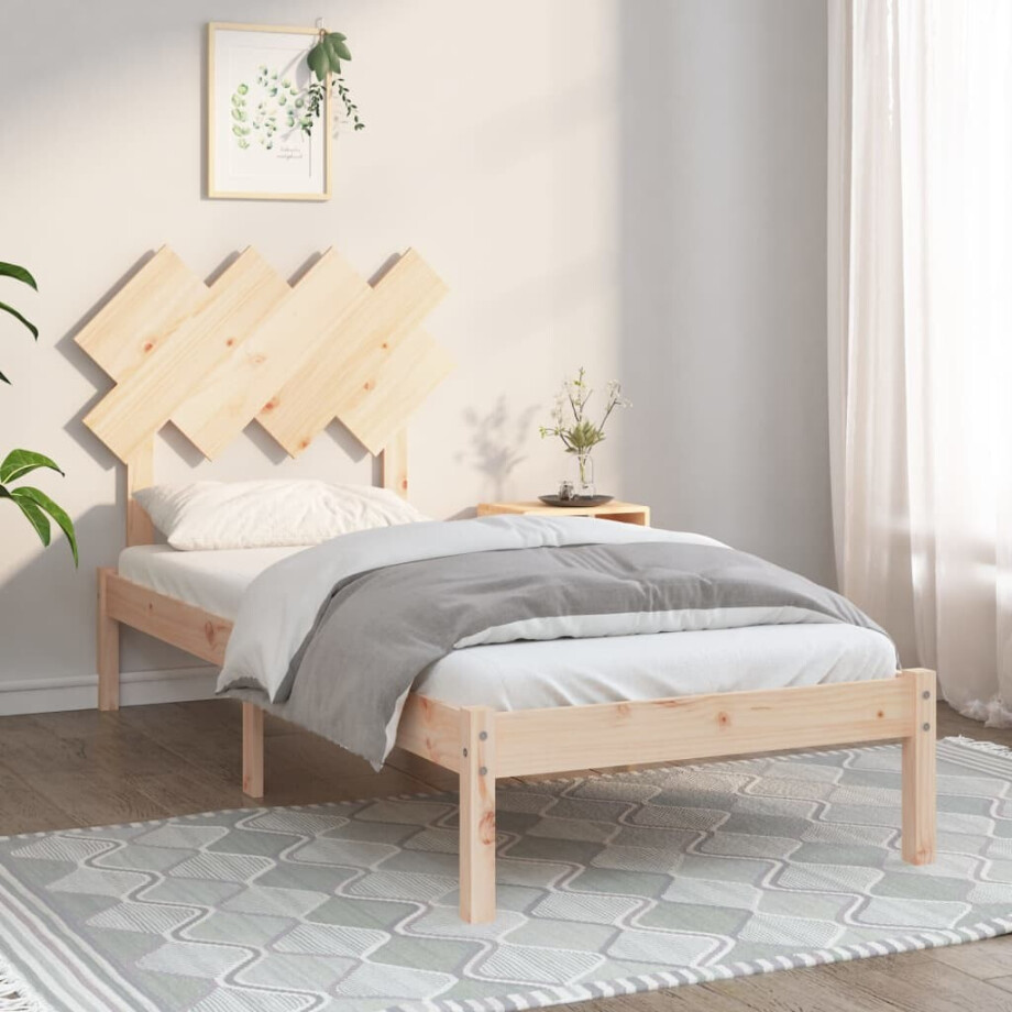 vidaXL Bedframe massief hout 90x190 cm afbeelding 1