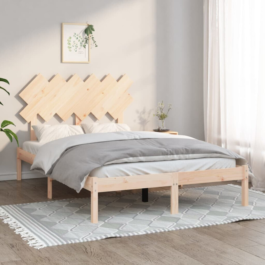 vidaXL Bedframe massief hout 120x200 cm vidaXL Bedframe massief hout 120x200 cm afbeelding 1