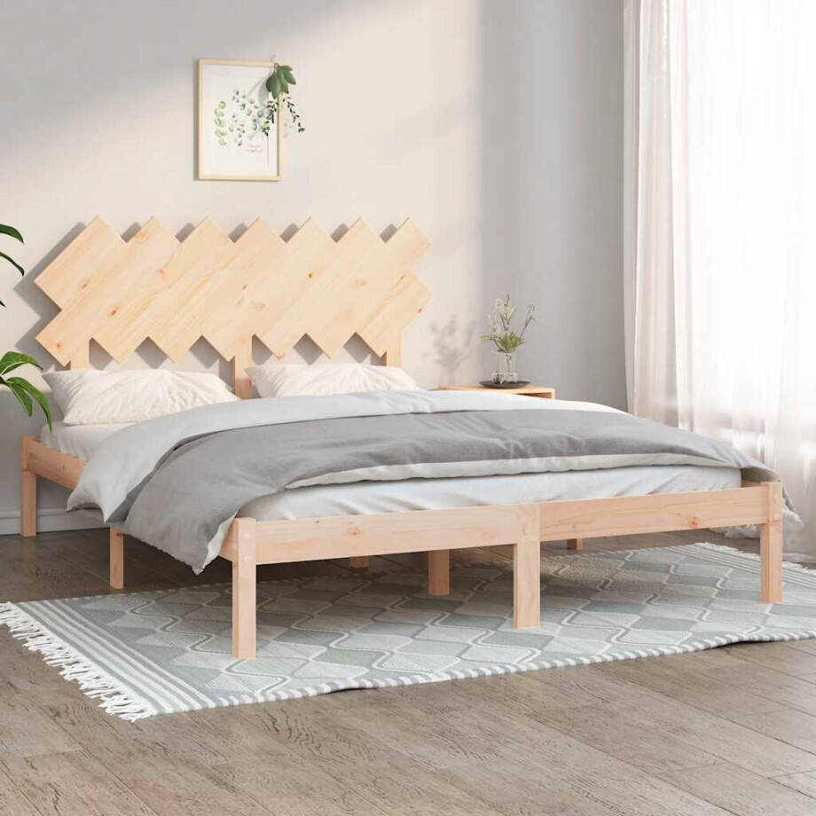 vidaXL Bedframe massief hout 150x200 cm vidaXL Bedframe massief hout 150x200 cm afbeelding 1