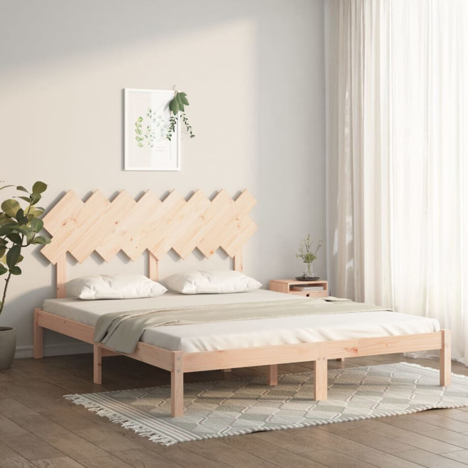 vidaXL Bedframe massief hout 160x200 cm vidaXL Bedframe massief hout 160x200 cm afbeelding 1