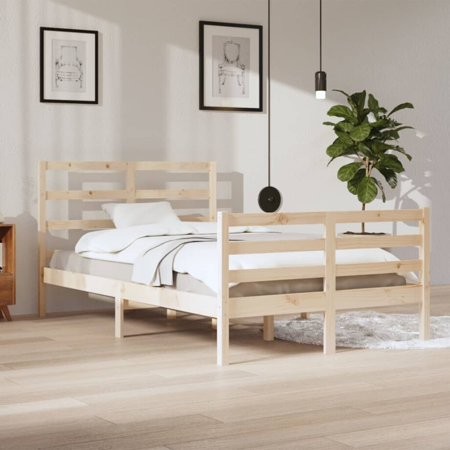 vidaXL Bedframe massief grenenhout 120x200 cm vidaXL Bedframe massief grenenhout 120x200 cm afbeelding 1