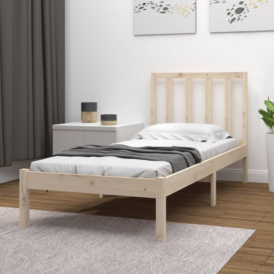 vidaXL Bedframe massief grenenhout 90x190 cm vidaXL Bedframe massief grenenhout 90x190 cm afbeelding 1