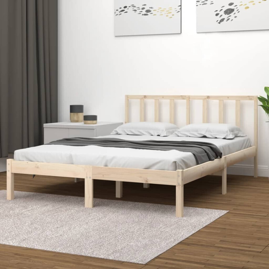 vidaXL Bedframe massief grenenhout 120x200 cm vidaXL Bedframe massief grenenhout 120x200 cm afbeelding 1