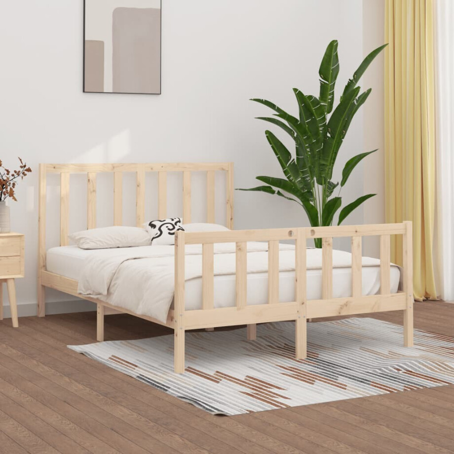 vidaXL Bedframe massief hout 120x190 cm afbeelding 1