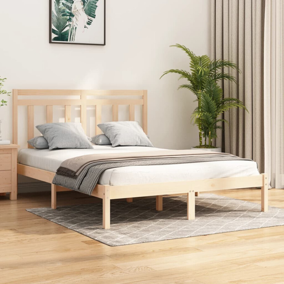 vidaXL Bedframe massief hout 120x190 cm afbeelding 1