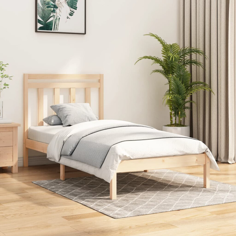vidaXL Bedframe massief hout 90x200 cm afbeelding 1