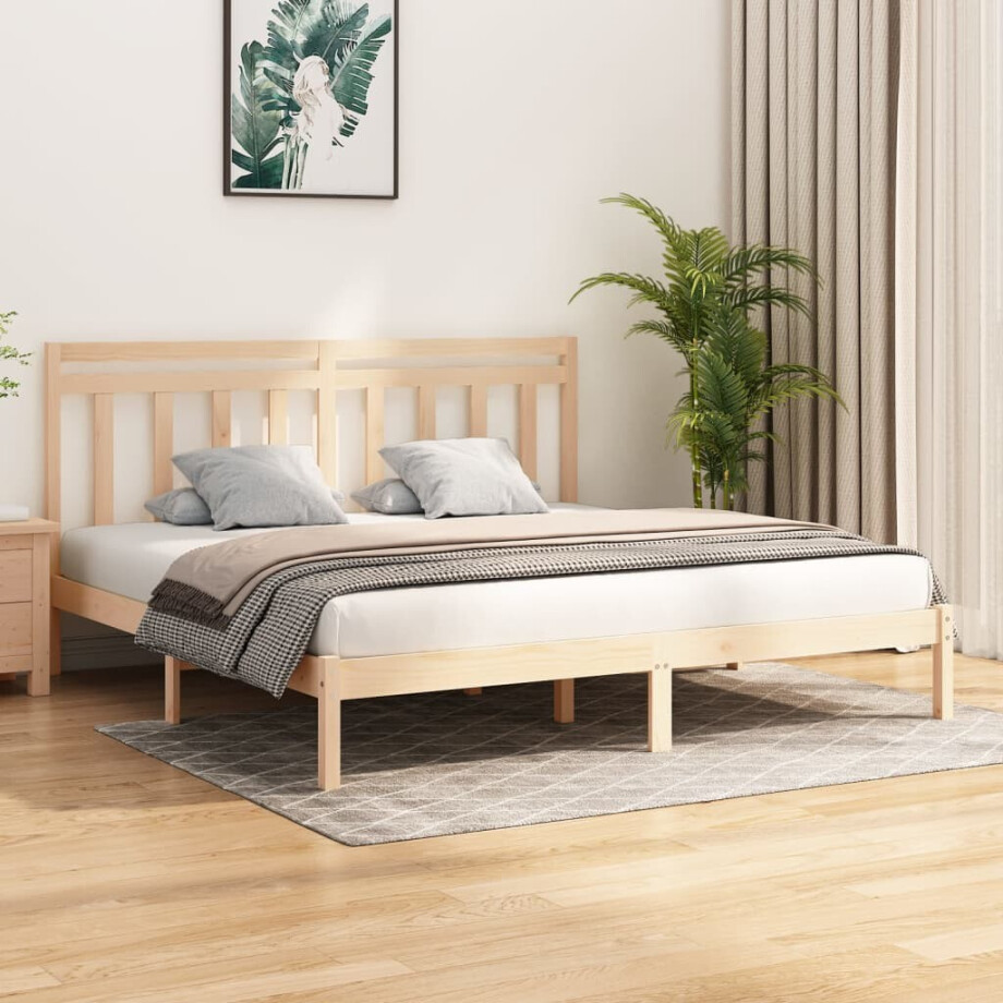 vidaXL Bedframe massief hout 200x200 cm vidaXL Bedframe massief hout 200x200 cm afbeelding 1