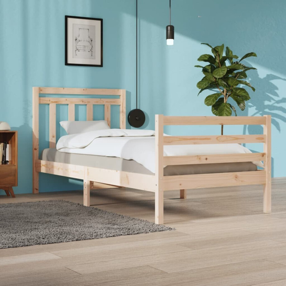 vidaXL Bedframe massief hout 90x200 cm afbeelding 1