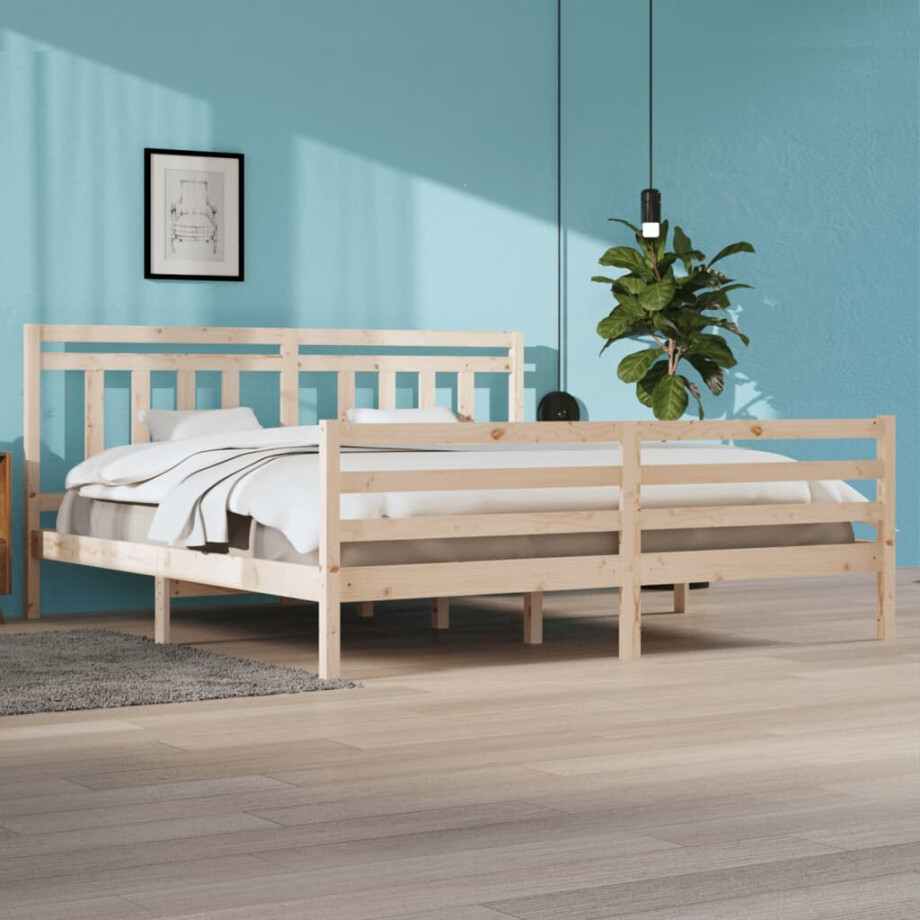 vidaXL Bedframe massief hout 200x200 cm vidaXL Bedframe massief hout 200x200 cm afbeelding 1