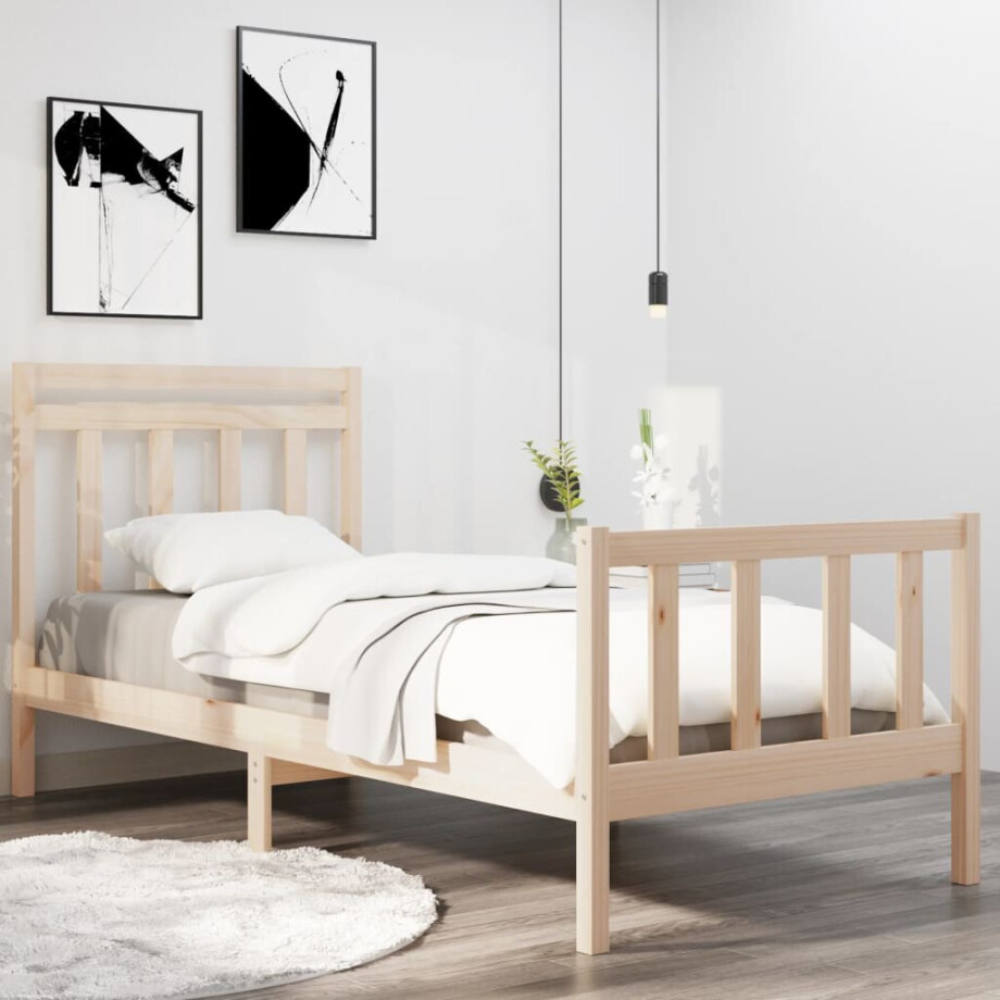 vidaXL Bedframe massief hout 90x190 cm afbeelding 1