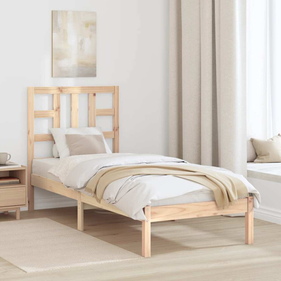 vidaXL Bedframe massief hout 75x190 cm afbeelding 1