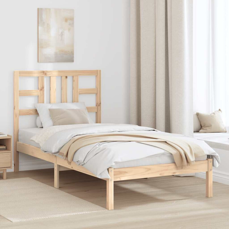 vidaXL Bedframe massief hout 90x190 cm afbeelding 1