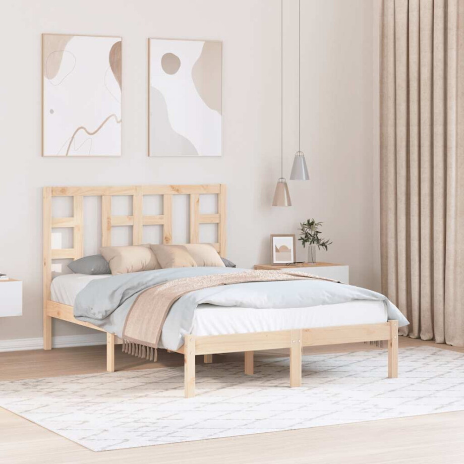 vidaXL Bedframe massief hout 120x190 cm vidaXL Bedframe massief hout 120x190 cm afbeelding 1