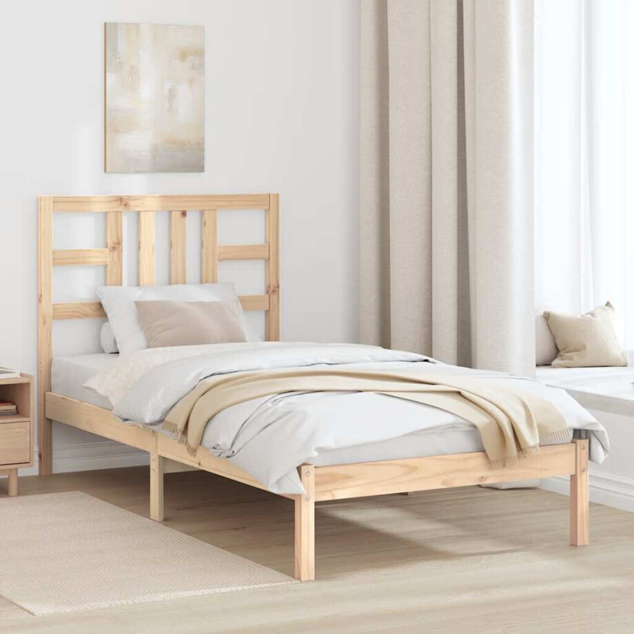 vidaXL Bedframe massief hout 90x200 cm afbeelding 1